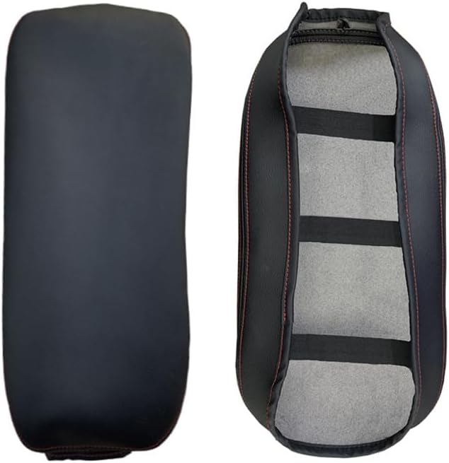 Car Armrest Center Console Covers for Toyota RAV4 Accessories 2025 2024 2019 2020 2021 2022 2023, PU Leather Middle Console Lid Cover Pad Protector(Black Line)