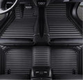 Custom Leather Car Mats, Vehicle-Specific Fit All-Weather Floor Mats, 100% Waterproof Anti-Slip Durable Protection for SUV Truck Sedan, Precision Tailored Protection (Black Horizontal bar)