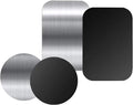 Adhesive Thin Metal Plates(Compatible with Magnetic Mounts),4 Piece Metal Plates for Phone Case for Car.(2 Rectangle and 2 Round) S-07N(Black+Silver)
