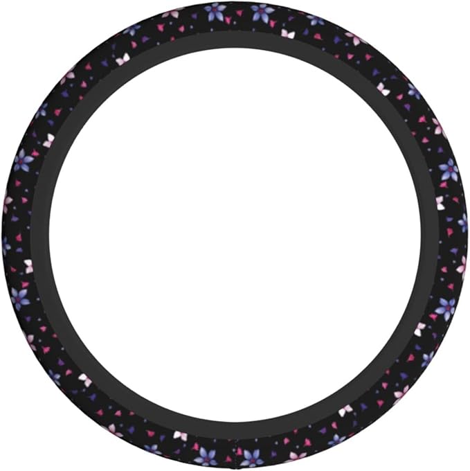 Flower Steering Wheel Cover Car Accessories Cute for Women Girls Universal 15 Inch Neoprene Auto Interior Decor Anti Slip Automotive Trucks Protector