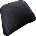 Car Headrest Neck Pillow Soft Leather Fit for Seat Back Support Lumbar Pillow Car Travel Rest Cushion Accessories(Black-Waist 1PC)
