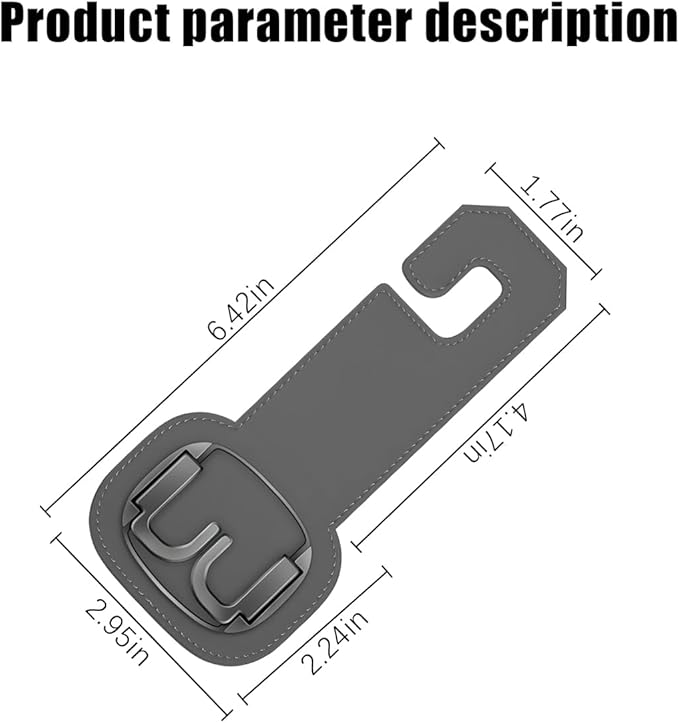 Car Headrest Hooks, 2PCS Foldable Double Vehicle Back Seat Organizer Hanging Holder for Purse Coat Umbrella, Automotive Interior Seatback Storage Hanger Accessories, Universal Fit (Gray)
