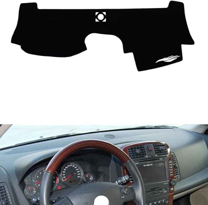 leather dashboard cover Compatible with Cadillac CTS 2005-2006，dash cover（black）