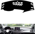leather dashboard cover Compatible with Audi A7（NO HUD） 2009-2018，dash cover（black）
