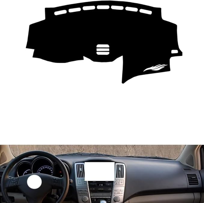 leather dashboard cover Compatible with LEX RX 2004-2007，dash cover（black）