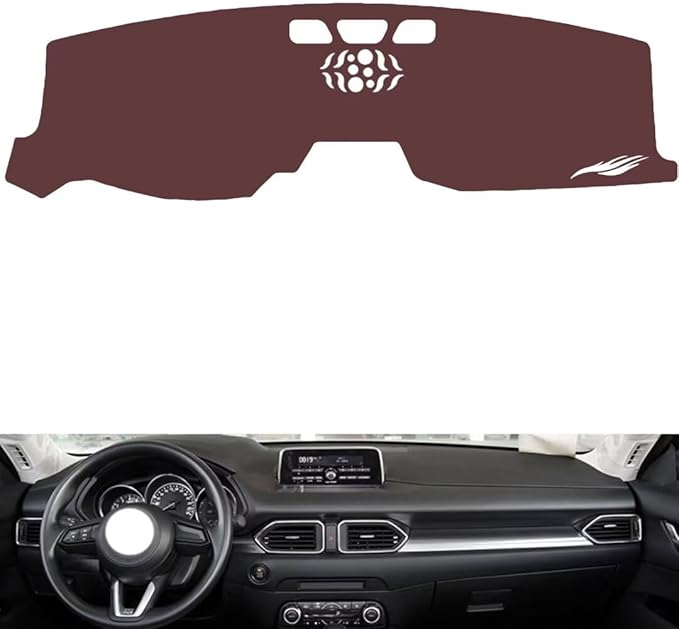 Leather Dashboard Cover Compatible with Mazda CX-8（NO HUD） 2019，Dash Cover, Non-Slip Dash Cover, Dash mat Dashboard Cover, Interior Dash Covers