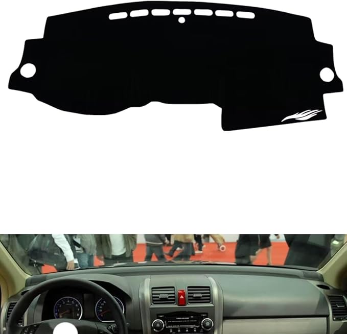 leather dashboard cover Compatible with HONDA CRV 2007-2010，dash cover（black）