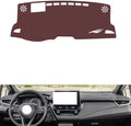 Leather Dashboard Cover Compatible with Toyota Corolla （Horizontal Screen、HUD） 2019-2023,Dash Board Cover mat Anti-Slip Sun-Proof and dust-Proof(Brown)