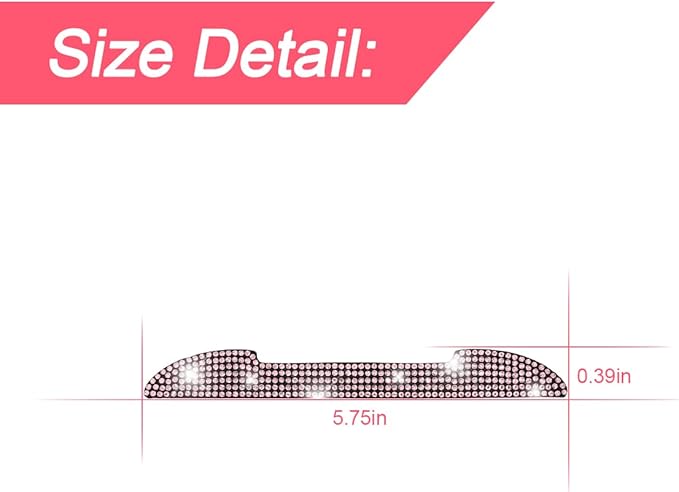 4PCS Bling Car Rear View Mirror Anti-Scratch Stickers Protector, Rhinestone Auto Door Handle Edge Guards, Crystal Anti-Collision Strip Decal, Car Decoration Accessories for Women Men (Pink)