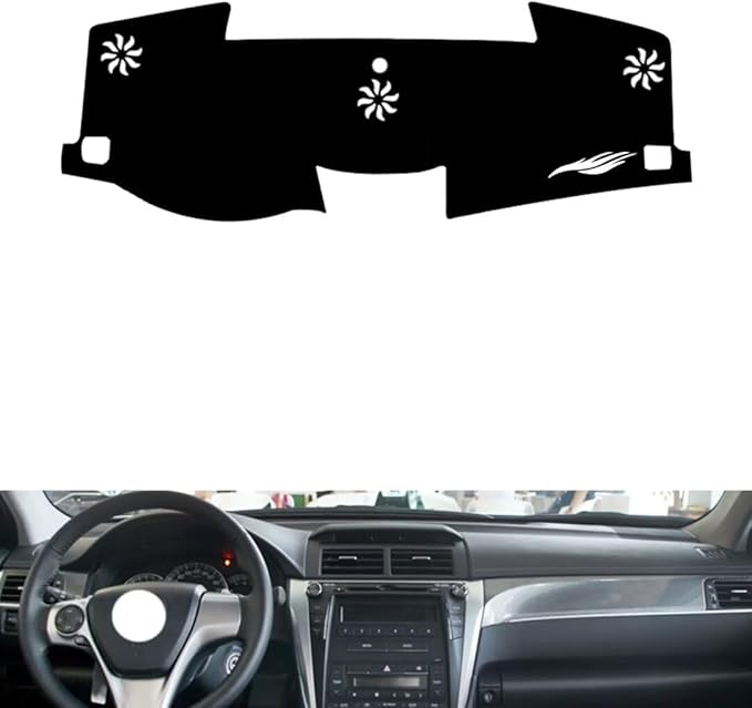 generic leather dashboard cover Compatible with Toyota Camry 2012-2016，dash cover（black）