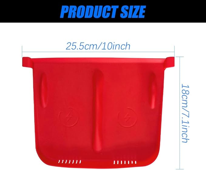 Center Console Wireless Charger Anti-Slip Silicone Mat, Waterproof Phone Pad for Wireless Charging, Car Interior Accessories Universal for Model 3 Model Y 2021-2024 (Regular, Red)