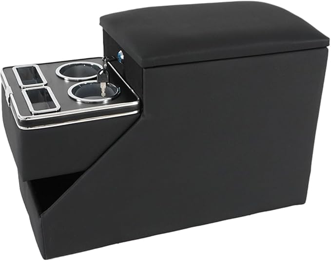 Universal Center Console Between Seat for Minivans, SUVs, Middle Van Console Floor Console Organizer Storage Box (with Locking Design)