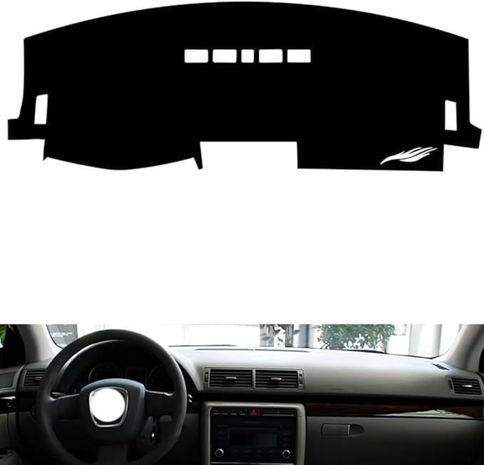 leather dashboard cover Compatible with Audi A4 2004-2008，dash cover（black）