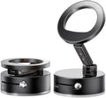 BISART Vacuum Magnetic Car Phone Holder – 360° Rotatable, Reinforced 96LBS Suction Cup Mount Compatible with MagSafe for iPhone & Android, Portable for Car, Gym & Mirror (A7-Black-Nano Gel)