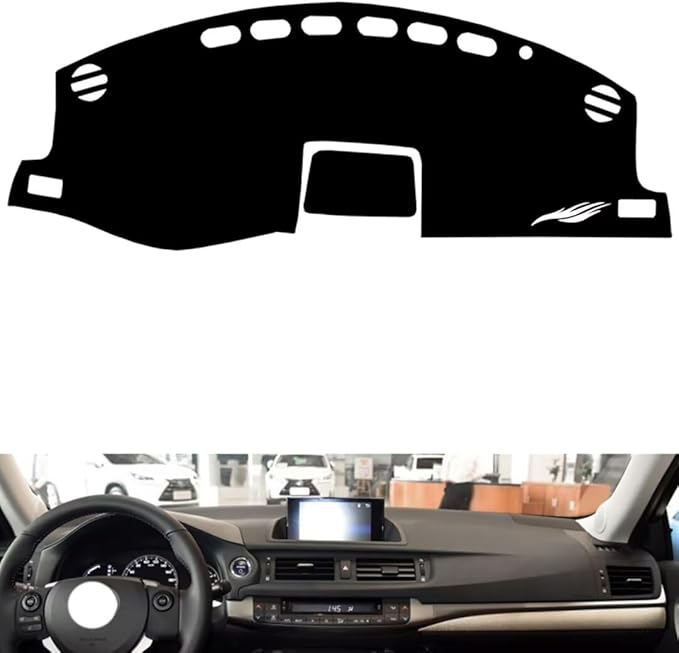 leather dashboard cover Compatible with LEX CT200 navigation，dash cover（black）
