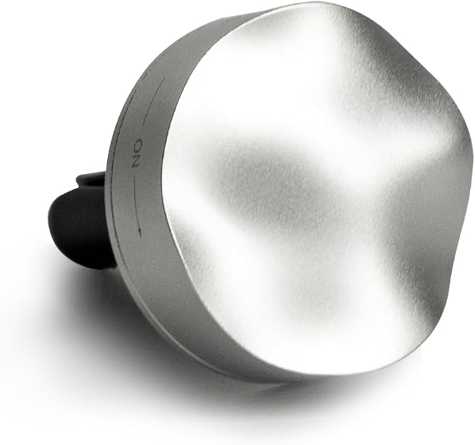 THEDOTS Silver Car Air Freshener, Frosted Ebony Scent, Solid Metal Fragrance, Odor Eliminator Auto Accessories for Men Gift