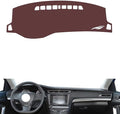 Leather Dashboard Cover Compatible with Peugeot 408 2014-2020,Dash Board Cover mat Anti-Slip Sun-Proof and dust-Proof(Brown)