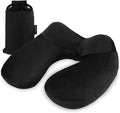 urophylla Inflatable Travel Pillow, Soft Velvet Inflatable Neck Pillow for Traveling, Airplanes, Train, Car, Office with Compact Bag, Breathable Washable Cover, Suit for Adults Sleeping - Black