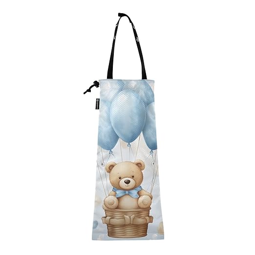 ALAZA Hanging Car Trash Bags Garbage Bag Trash Can for Back Seat Small Cute Bear Washable Storage Bag Retractable 2 Pack