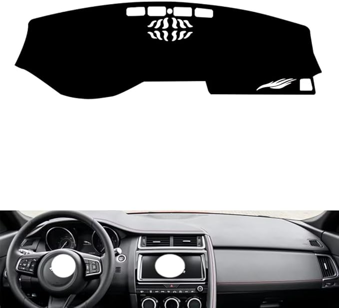 leather dashboard cover Compatible with Jaguar E-PACE，dash cover（black）