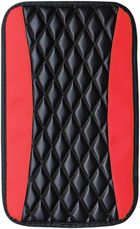 Leather Car Armrest Box Pad for Corvette C8 Stingray/C8 Coupé/C8 Z06/C8.R/C8 LT2 LT6 2019-2023 Waterproof Armrest Center Console Protector Cover Universal Arm Rest Cushion,Red, normal