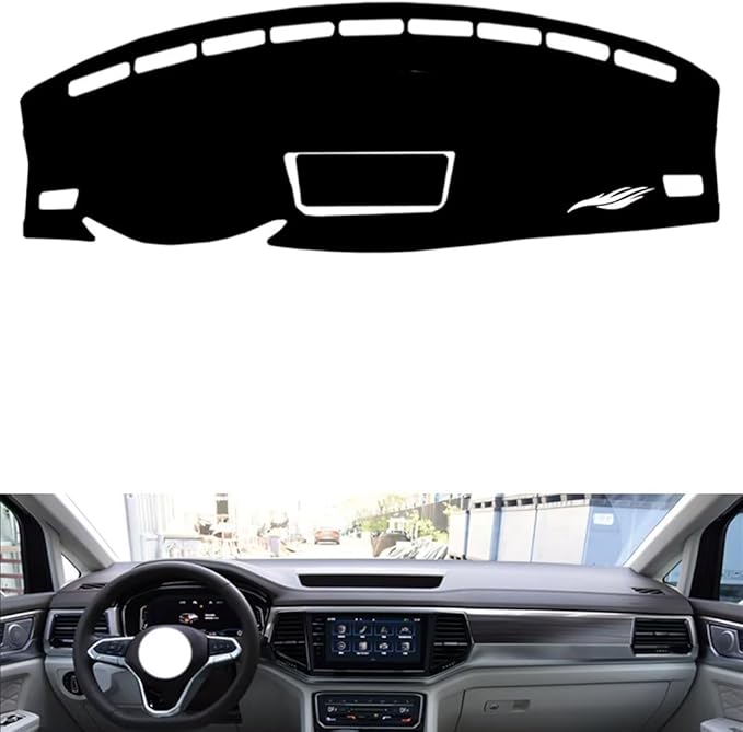 leather dashboard cover Compatible with VW Viloran 2021，dash cover（black）