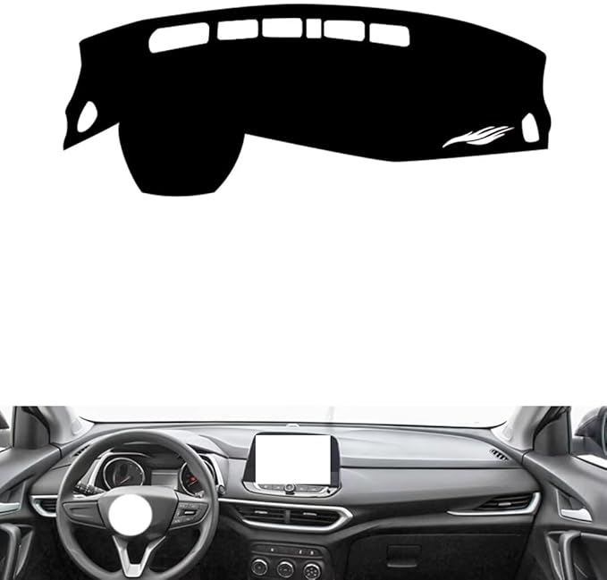 leather dashboard cover Compatible with Chevy Trax 2019-2021，dash cover（black）