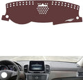 Leather Dashboard Cover Compatible with Mercedes GLE W166 2015-2019,Dash Board Cover mat Anti-Slip Sun-Proof and dust-Proof(Brown)