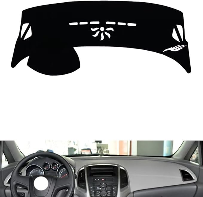 leather dashboard cover Compatible with Buick Excelle（Half covered） 2010-2014，dash cover（black）