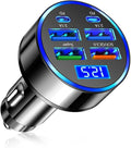6 Ports Car Cigarette Lighter Adapter with LED Voltage Display,Fast Charging Car Charger Port Includes PD/QC3.0/SCP/3.1A/Super,24V 12V Cars Adapter Cars Lighter USB Adapters