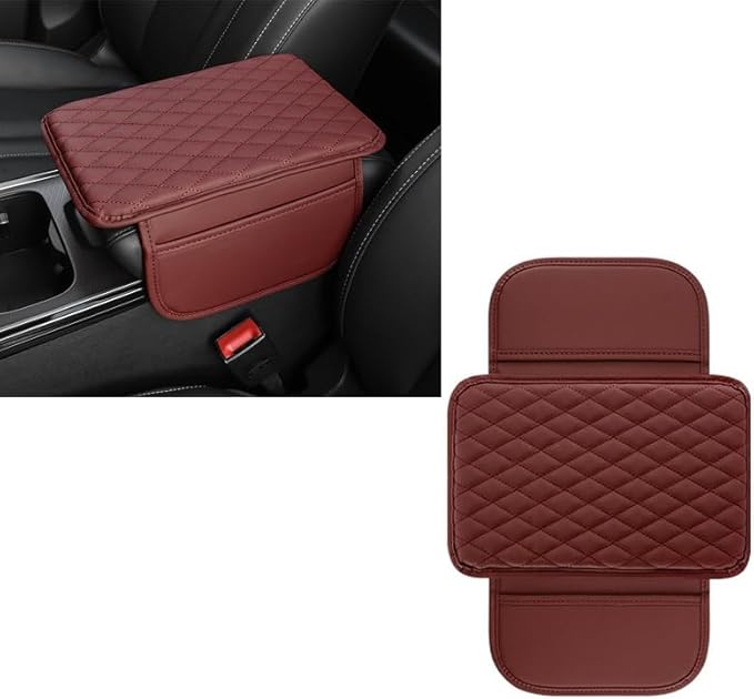 Car Armrest Cushion for Audi A4 allroad (B8 8K) 2011-2015, Car Centre Console Pad Scratch Protection Waterproof Armrest Cushion Interior Accessories,Red