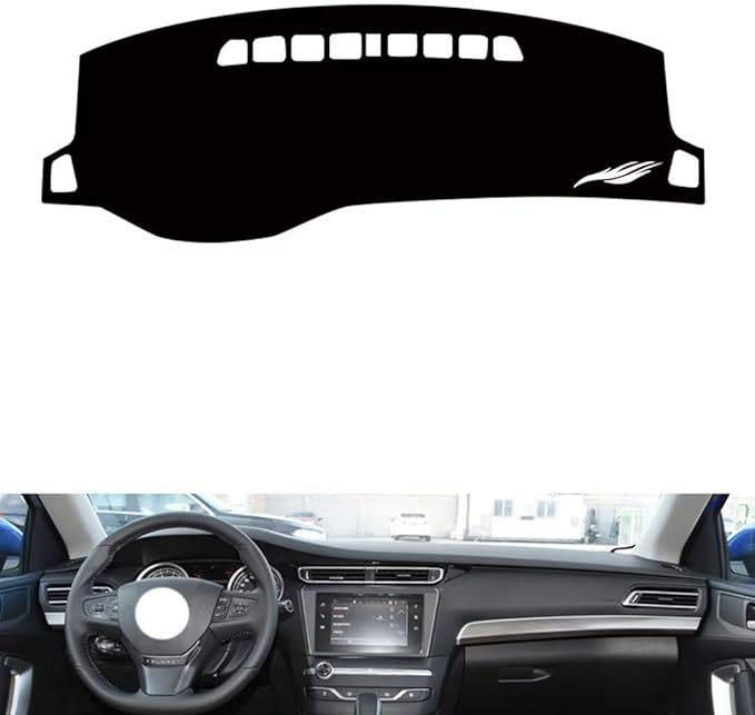leather dashboard cover Compatible with Peugeot 408 2014-2020，dash cover（black）