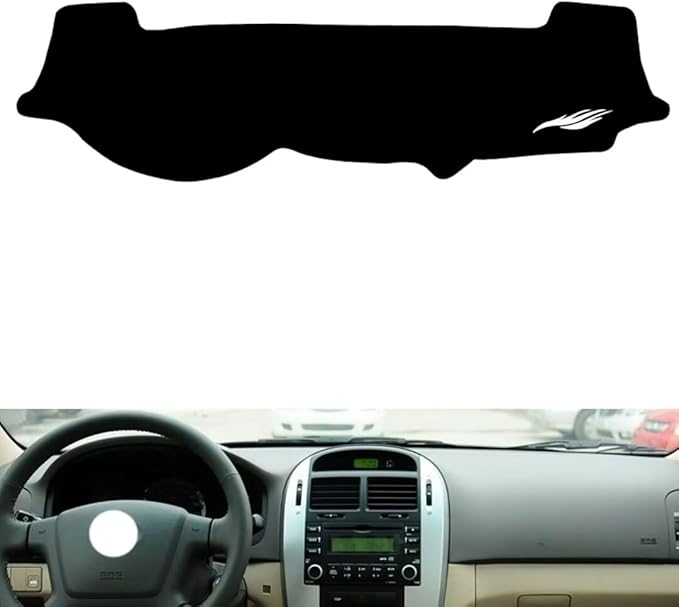 leather dashboard cover Compatible with KIA Cerato，dash cover（black）