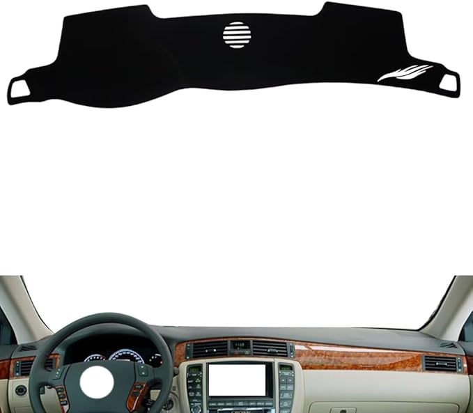 leather dashboard cover Compatible with Toyota Crown Ⅻ 2005-2009，dash cover（black）