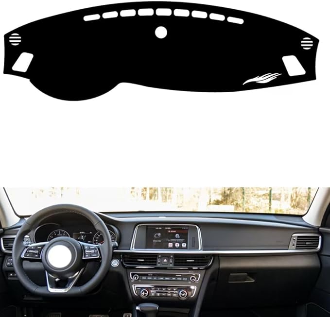 leather dashboard cover Compatible with KIA K5 2016-2019，dash cover（black）