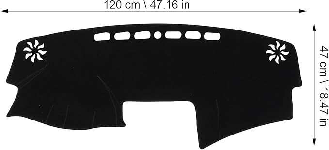 Anti-Slip Polyester Dashboard Cover Mat with Pre-Cut Vent Non-Skid Interior Dash Pad Protector Black Dash Cover for Car Console Easy Installation and Design