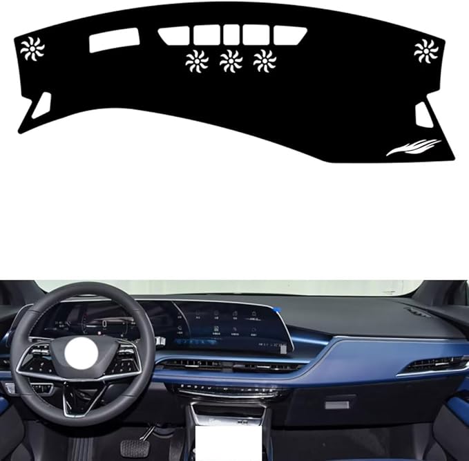 leather dashboard cover Compatible with Cadillac GT4（warning light），dash cover（black）