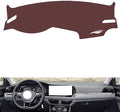 Leather Dashboard Cover Compatible with VW Sagitar 2019-2022,Dash Board Cover mat Anti-Slip Sun-Proof and dust-Proof(Brown)