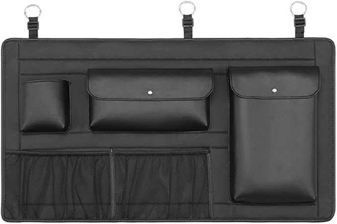 SUV Car Trunk Seat Bag Back Organizer Leather Auto Backseat Hanging Storage Bag Bottle Water Cup Tools