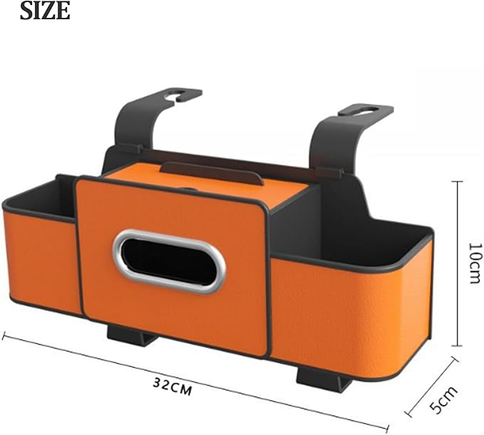 Car Organizers and Storage Box, Car Organizers and Storage Box Behind Seat, Car Multifunctional Seat Back Waterproof Storage Bag, Universal Headrest Hanging Seat Back Bag (Orange)