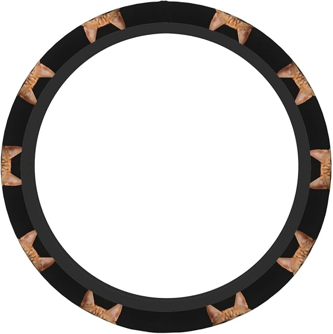 Orange Cat Universal Fit Steering Wheel Cover for Car, Truck, and SUV, Durable Steering Wheel Protection