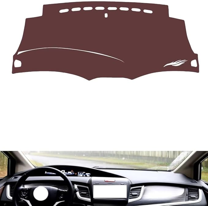 Leather Dashboard Cover Compatible with Honda Jade,Dash Board Cover mat Anti-Slip Sun-Proof and dust-Proof(Brown)