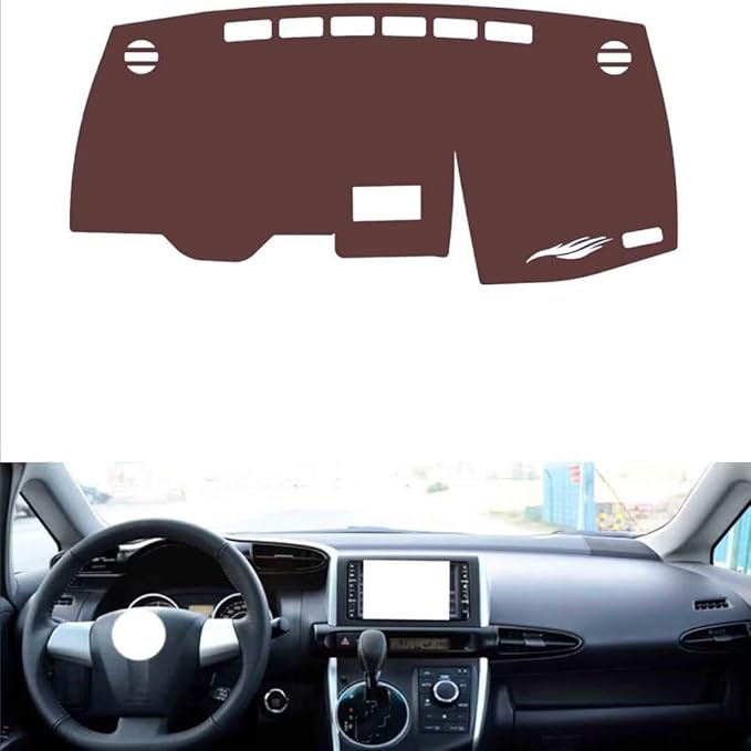 Leather Dashboard Cover Compatible with Toyota Wish（20 Series） 2009-2018，Dash Cover, Non-Slip Dash Cover, Dash mat Dashboard Cover, Interior Dash Covers