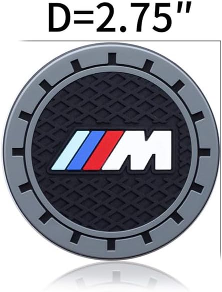 Silicone 2PCS Car Cup Mat Holder Coasters Compatible with BMW M M2 M4 M5 M6 M8 X1 X2 X3 X5 X6 M135i M240i Z4 328i X7, Non-Slip Car Coasters for Cup Holder Interior