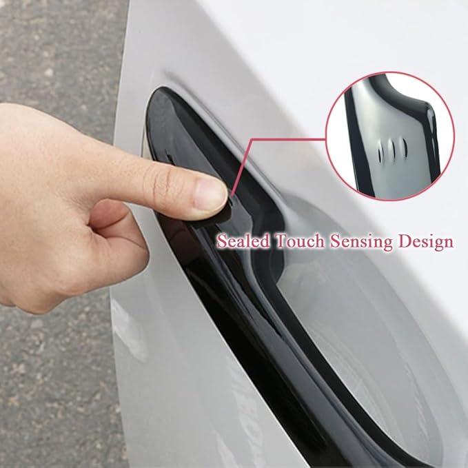 No Adhesive Snap-on Car Door Handle Cover Protector for Honda 11th Gen Civic 2022 2023 2024 2025 2026, Accord CR-V HR-V 2023 2024 2025 2026, Acura Integra 2023~2025 Accessories (1. Glossy Black)