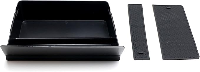 iJDMTOY Exact Fit Under Center Navigation Touch Screen Organizer Compartment Box/Tray w/Inside Mats Compatible with Tesla: 2016-2021 Model X and 2017-2021 Model S