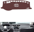 Leather Dashboard Cover Compatible with Ford New Taurus（Warning Light） 2015-2019,Dash Board Cover mat Anti-Slip Sun-Proof and dust-Proof(Brown)