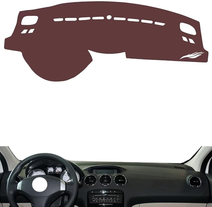 Leather Dashboard Cover Compatible with Peugeot 408 2010-2013，Dash Cover, Non-Slip Dash Cover, Dash mat Dashboard Cover, Interior Dash Covers