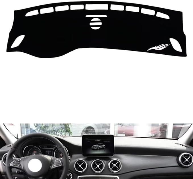 leather dashboard cover Compatible with Mercedes GLA 2015-2019，dash cover（black）