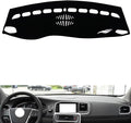 leather dashboard cover Compatible with Volvo S60L（No warning light），dash cover（black）